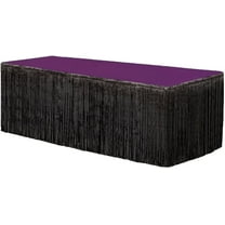 PMU Fringe Table Skirt (Black) 9 ft x 29 inches Pkg/1