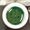 thumbnail image 3 of Balsa Circle 20 Disposable Hunter Green Plastic Dinner Salad Plates Gold Geometric Design Party Tableware, 3 of 8
