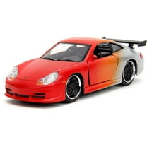 Pink Slips 1:32 W1 Porsche 911 GT3RS Die-Cast Car, Toys for Kids and Adults Primer Red/Orange/Silver