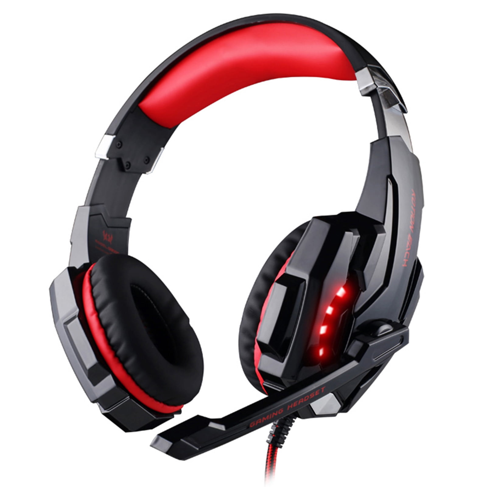 Kotion Each G9000 3 5mm Gaming Headphone Stereo Game Headset Noise Cancellation Earphone With Mic Led Light Control For Laptop Tablet Mobile Phones Walmart Com