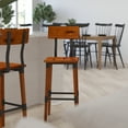 thumbnail image 5 of Merrick Lane Steel Supports Bar Height Dining Stool, Walnut Brown (Set of 2), 5 of 18