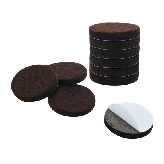 Uxcell 1" Self-stick Round Non-slip Felt Pads Floors Protect Brown 10 Pack