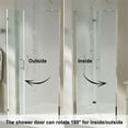 thumbnail image 6 of ExBrite 34" Bifold Frameless Aluminum Shower Door with Clear Glass in Nickel, 6 of 7