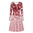 thumbnail image 2 of FKELYI Butterfly Women Dress Size M Casual Red Heart Long Sleeve Dress for Women Soft Valentine's Day Twirl Swing Dresses Knee Length, 2 of 5