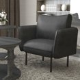 thumbnail image 4 of Chaise d’appoint moderne en similicuir, gris, 4 of 7