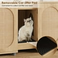 thumbnail image 7 of TROPOW Cat Litter Box Enclosure 55.1" Double Litter Box Furniture Large Cat Box Enclosure Kitty Litter Box for 2 Cats Hidden Cat Litter Cabinet Double Cage with Cat Litter pad Rattan Door,Wood Color, 7 of 7