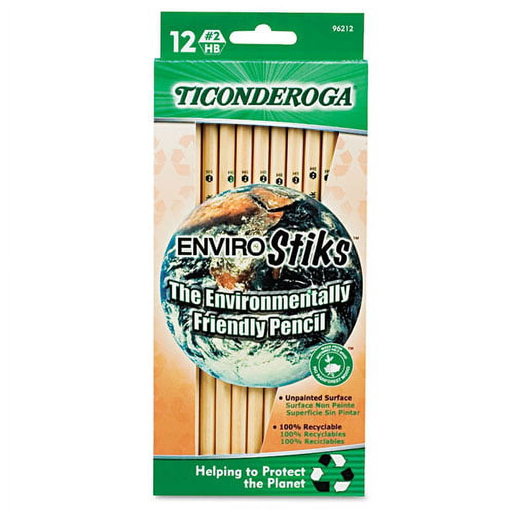 Envirostiks Pencil, Hb (#2), Black Lead, Natural Woodgrain Barrel, Dozen | Bundle of 10 Dozen