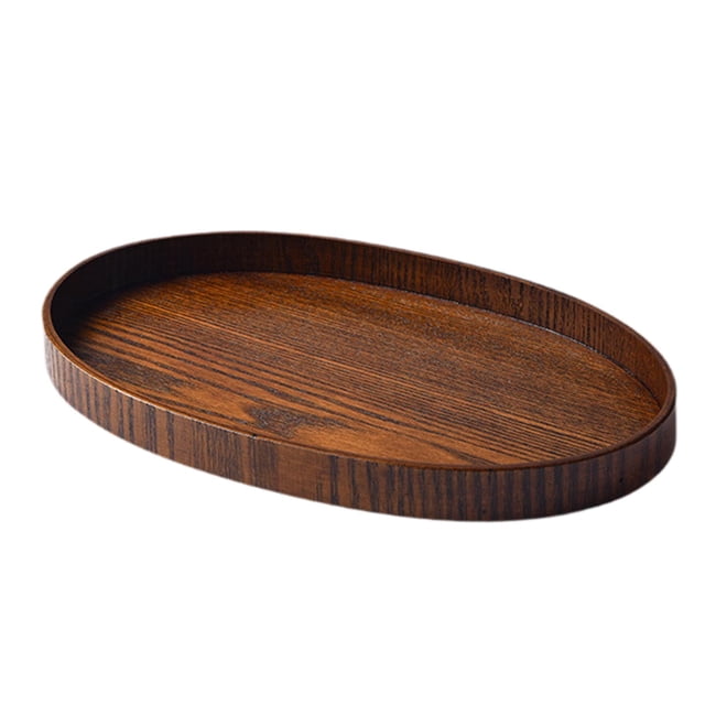 Wooden Serving Tray Coffee Tea Platter for Bread Dessert Display Centerpiece