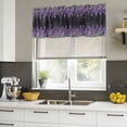 thumbnail image 5 of Purple Lavender Valances for Windows, Decorative Rod Pocket Window Valance Curtains, Spring Watercolor Wildflowers Plant Black Short Curtain Drapes for Kitchen/Living Room, 2 Panels, 54" W x 18" L, 5 of 8