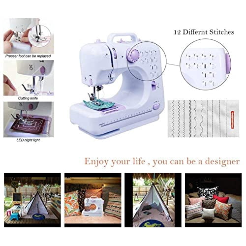 12 Stitch Multi-Function Household Sewing Machine,Portable Electric Sewing Machine,Double-line Two-speed Reverse Stitch