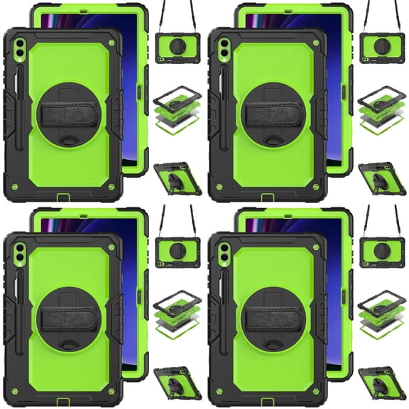 Pre-Owned JNZOLIJ For Tab S9 S8 Ultra 14.6 S7 Plus FE 12.4 11 inch Case Shockproof Stand Tablet Cover+PET Film+Shoulder Strap