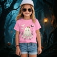 thumbnail image 2 of HCNTES Toddler Girl Fall Shirt Boy Girls Halloween Shirt Cute Pumpkin Flower Short Sleeve Tops Thankful Fall T-Shirt(R128-Pink,3-4 Years), 2 of 5