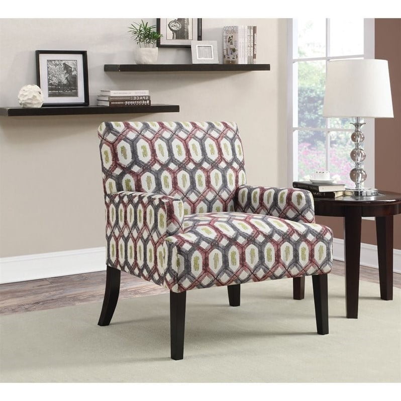 Coaster Geometric Pattern Accent Chair in Red and Gray - Walmart.com
