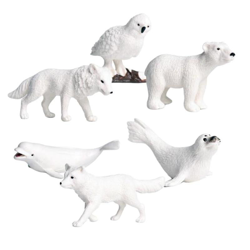 10Pcs Arctic Animal Model Mini Figurines Models Home Desktop Decor 