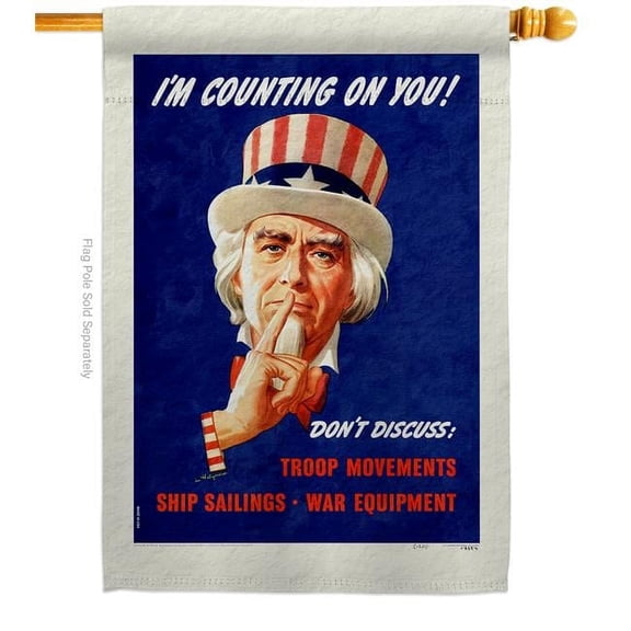 US Brotherhood H183051-BO 28 x 40 in. Im Counting on You House Flag with Armed Forces Service Double-Sided Decorative Vertical Flags Decoration Banner Garden Yard Gift