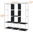 thumbnail image 5 of HONEIER Extra Large Closet Wardrobe, 65"Lx 73"H Portable Closet with 3 Hanging Rods, Shelves and 4 Side Pockets, Clothes Storage Organizer with Cover, Easy Assembly, Black, 5 of 9