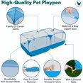 thumbnail image 4 of Small Pet Animals Playpen, Cage Tent Enclosure Large Chicken Run Coop with Breathable Transparent Mesh Walls Pop Open Indoor Outdoor Exercise Yard Fence for Chicks and Cat. Blue, 4 of 13
