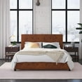 thumbnail image 2 of DHP Dakota Upholstered Platform Bed, Queen, Camel Faux Leather, 2 of 18