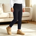 thumbnail image 3 of Diufon Black Leggings Girls Fleece Lined High Waisted Thickened Thermal Pants Kids Fall Winter Warm Layering Bottoms, 3 of 8