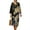 Black Gold Ink Dragon, variant on COEQINE Womens Loose Dress with 3/4 Sleeves Calf Length Loose Office Dress, Polyester with Linen Effect Casual Oriental Boho Sundress, Size 3XL, Gold Black Moon Plum Bird