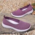 thumbnail image 6 of IEMIEMIEM Womens Orthopedic Shoes Arch Support Non Slip Slip on Golf Shoes Breathable Knitted Mesh Stretch Business Casual Shoes Comfortable 2026 Orthopedic Shoes Purple 5.5 Wide, 6 of 9