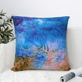 thumbnail image 6 of YFYANG Square Decorative Throw Pillow Case (Without Pillow Insert), Blue Watercolor Texture Bedroom Sofa Car Cushion Cover, 18"x18", 6 of 9