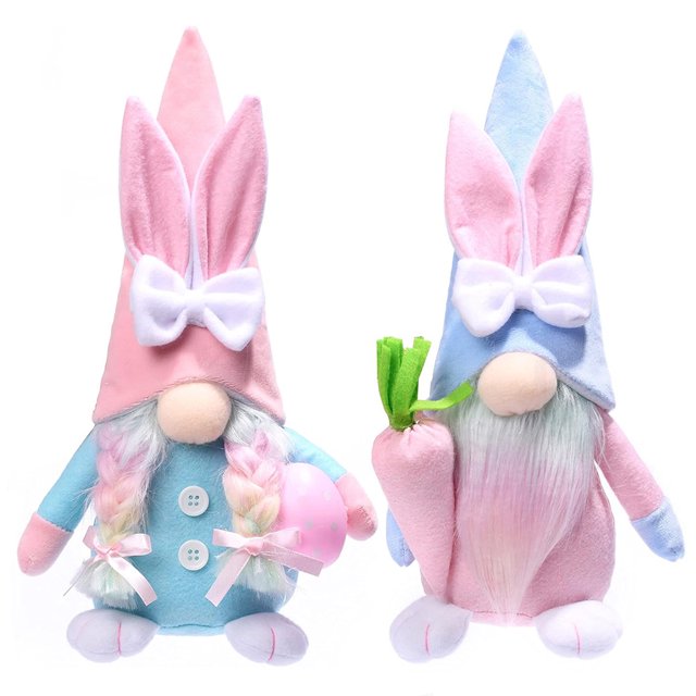 FLhrweasw Juguete Suave Sin Rostro Con Orejas Conejo Pascua para Y Sala Estar (2 Unidades)