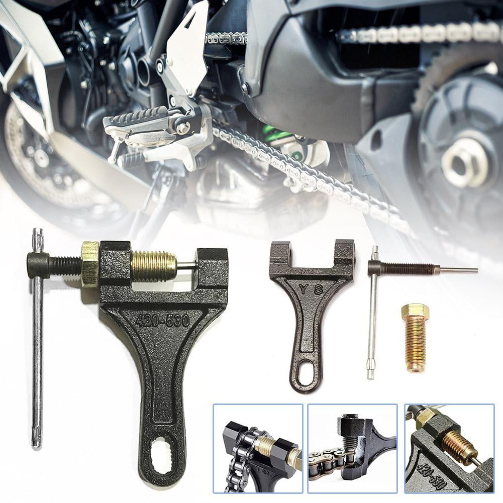 Heavy Duty Chain Breaker Tool for Motorcycle & Bicycle - 420-530 Link Splitter, Portable Metal Repair Kit