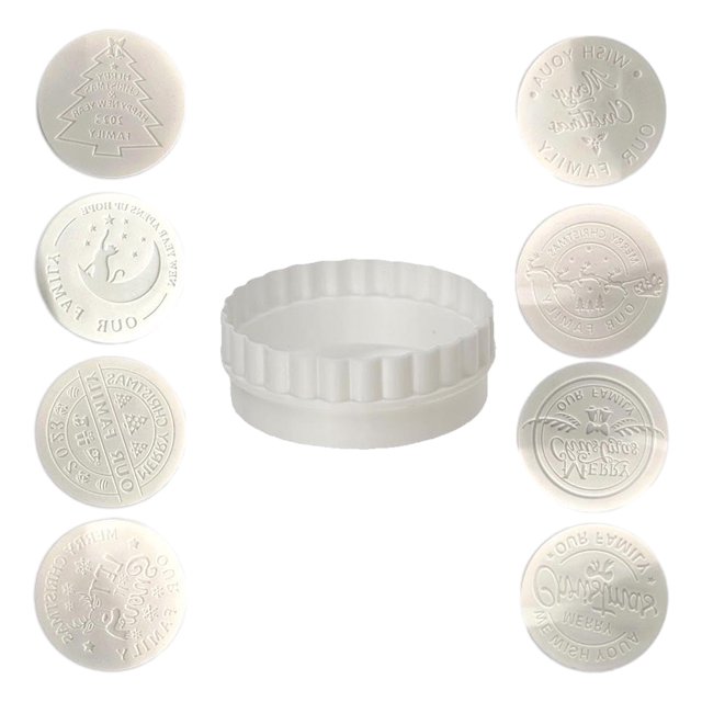 Mini cortador de galletas de Navidad, diseño 3D, 8 Uds., sello para hornear galletas personalizado
