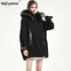thumbnail image 2 of Parkas de piel auténtica de Tayikistán para mujer, abrigo con forro de conejo Rex desmontable para mujer, chaqueta holgada con cuello de zorro y mangas raglán para invierno, 2 of 5