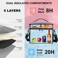 thumbnail image 4 of EVERFUN Insulated Cooler Bag Small Lunch Box 24 Can Beach Lunchbag Leakproof Lunchbox for Work Gray, 4 of 9