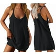 thumbnail image 2 of Osfvolr Womens Workout Romper Dress with Shorts Underneath Sleeveless Spaghetti Straps Athletic Outfits Casual Vacation Black L, 2 of 6