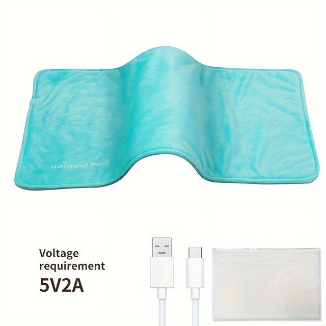 SNNROO 1pc CozyCare USB Powered Electric Heating Pad Contemporary Knitted Polyester Multipurpose All-Season Warmth for Waist Back Neck Shoulders Machine Washable No Battery Require