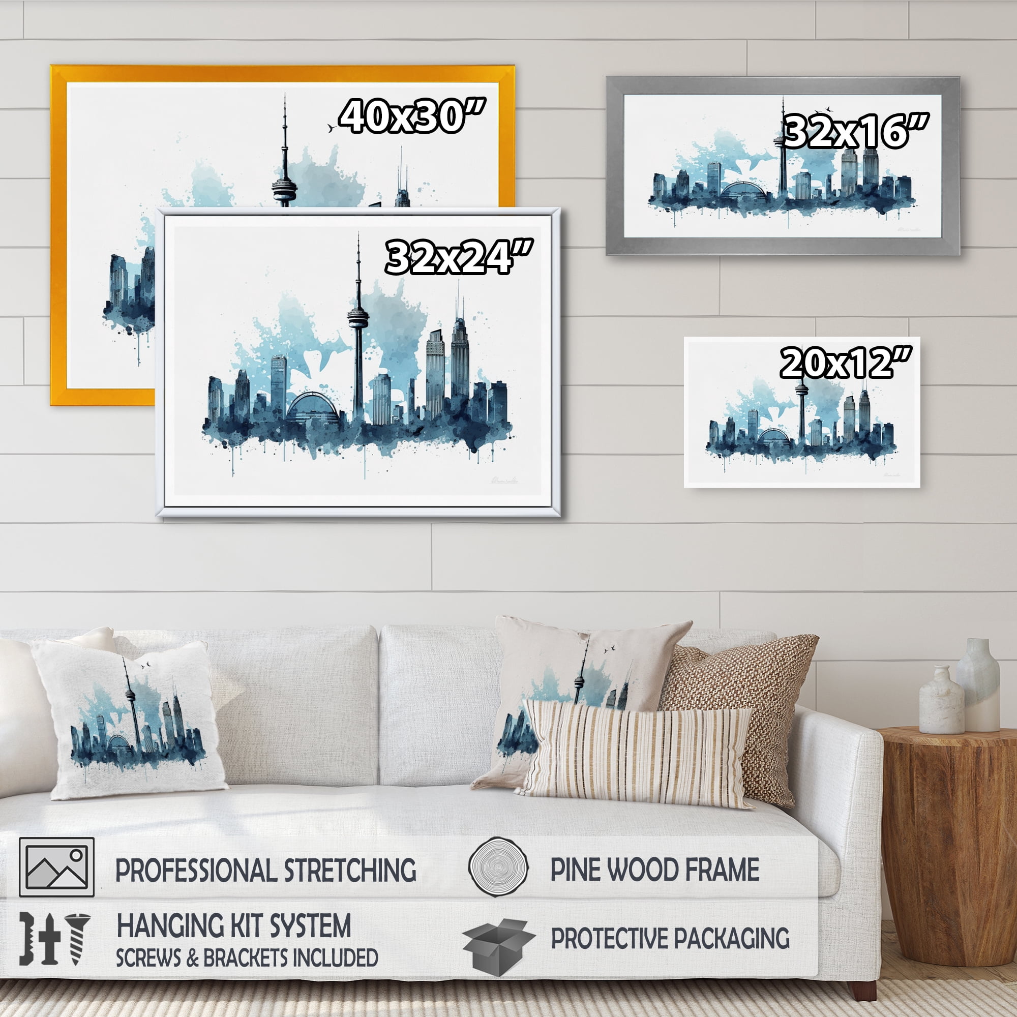 Designart Toronto Skyline V Canvas Wall Art