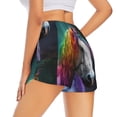 thumbnail image 2 of Uemuo Colorful Haired White Horse Pattern Women's Athletic Shorts High Waisted Running Shorts with Liner Pockets Gym Elastic Workout Shorts-Medium, 2 of 9