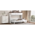 thumbnail image 5 of Twin Size Murphy Bed with 3 Storage Drawers and Open Shelf, Space Saving Wall Bed Cabinet for Small Rooms, White Finish, 5 of 9