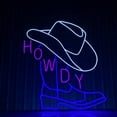 thumbnail image 3 of Glowneon Howdy Cowboy Boots Neon Sign, Wall Art Long-lasting Decor, 3 of 4