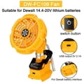 thumbnail image 1 of Para Makita Milwaukee Bosch Dewalt Ryobi Black & Decker Craftsman Ventilador de Batería Li-ion de 18V con Clip USB para Hogar Exterior Taller Ventilador Recargable Viento Potente, 1 of 15