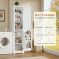 thumbnail image 6 of Hiphuta 71" Tall Bathroom Storage Cabinets with Adjustable Shelves, Narrow Cabinet with Door Shelves, Bathroom Storage Tower for Small Spaces, White, 6 of 8