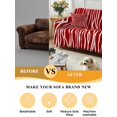 thumbnail image 5 of Red Striped Couch Cover for 2 Cushion Couch, Classic Minimalist Waves Lines Pattern Washable Love Seat Sofa Covers Slipcover, Throw Sofa Covers for Pets, Furniture Protector 71"x102", 5 of 9