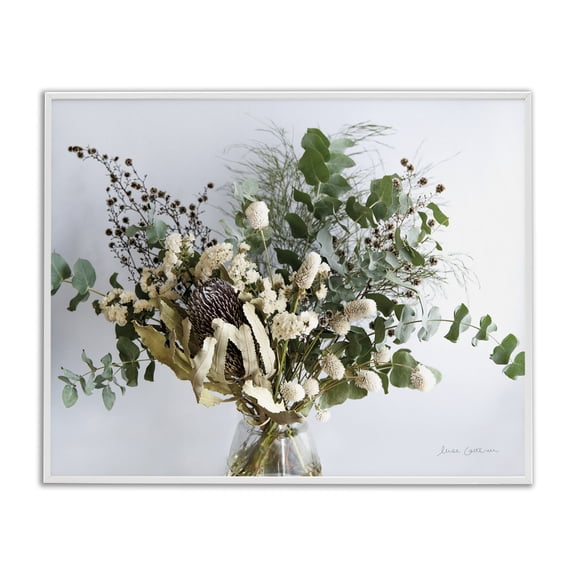 Stupell Industries Eclectic Wild Foliage Bouquet Forest Plant Arrangement White Framed Giclee Art, 20 x 16, by Floragraphica