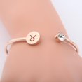 thumbnail image 3 of HAHDAXIA Rose Gold Zodiac Sign Cuff Bracelet Bangle with Clear Crystal Birthday Gift for her, 3 of 7
