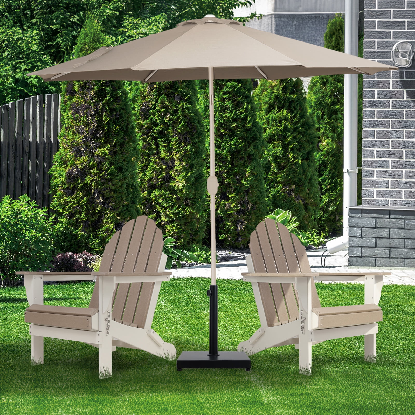 BPS 39 lb Heavy Duty Square Outdoor Concrete Patio Umbrella Base Stand Black
