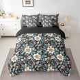 thumbnail image 2 of Homewish Chic Floral Flowers 7pcs Bedding Comforter Set For Kids Teens Adults,Exotic Style Queen Bedding Sets Super Cozy,Retro Vintage Queen Sheet Sets,Ultra Soft Home Decor,Reversible, 2 of 8