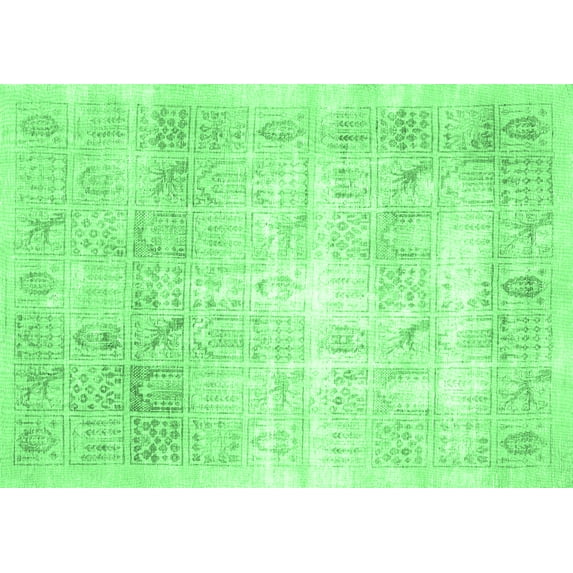 Ahgly Company Indoor Rectangle Persian Emerald Green Traditional Area Rugs, 7' x 9'
