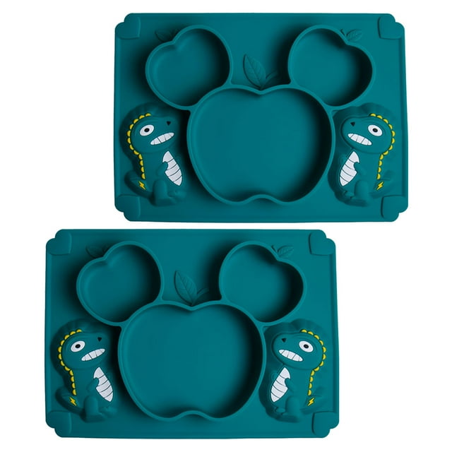 RENACLIPY 2 Pcs Plaques en Silicone avec Sécurité d'Aspiration pour Bébés Design Rond Intégré Usage Domestique Tout-Petits