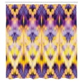 thumbnail image 3 of Ambesonne Ikat Shower Curtain, Indonesian Dying Boho, 69"Wx75"L, Purple Yellow, 3 of 5