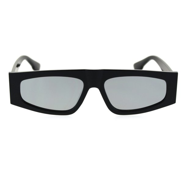 SA106 - Flat Top Narrow Rectangular Hippie Pimp Retro Sunglasses Black ...