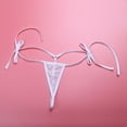 thumbnail image 6 of Aiihoo Women's 2Pcs Brazilian Swimwear Charming Bikini Set Tiny Micro Bra Top G-String Briefs White One Size, 6 of 6