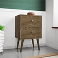 thumbnail image 2 of Manhattan Comfort Liberty 2.0 2 Drawer Nightstand in Brown, 2 of 8
